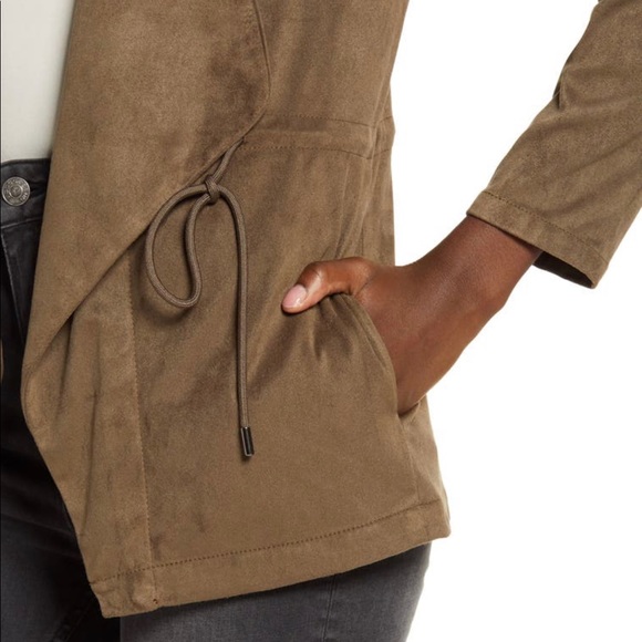 Blank NYC Draped Faux Suede Cinch-Waist Jacket - Picture 7 of 9